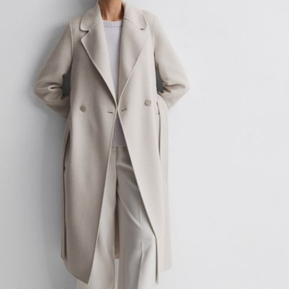 Reiss Lucia Relaxed Double Breasted Wool Coat Petite XXS